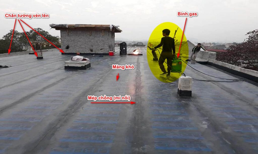 Hướng dẫn quy trình cách thi công màng khò nóng Bitum